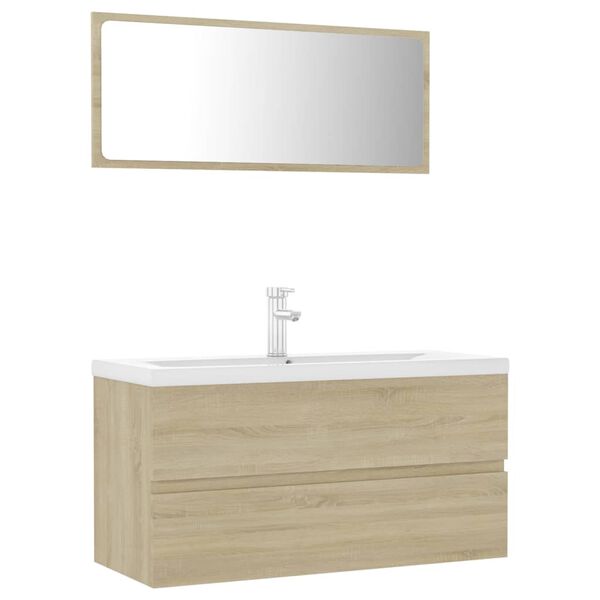 vidaXL Meubles de salle de bain ch&ecirc;ne sonoma bois d'ing&eacute;nierie
