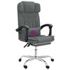 vidaXL Fauteuil de massage inclinable de bureau Gris fonc&eacute; Tissu