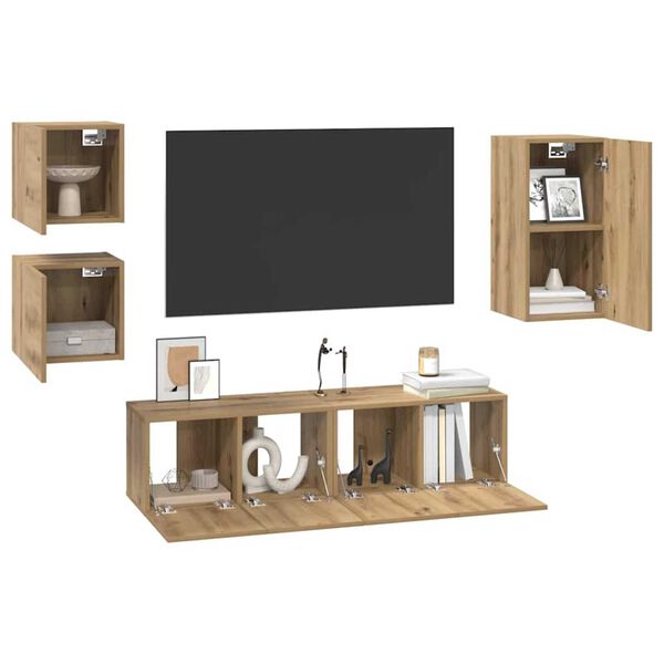 vidaXL Ensemble de meubles TV 5 pcs ch&ecirc;ne artisanal 30.5 x 30 x 60 cm