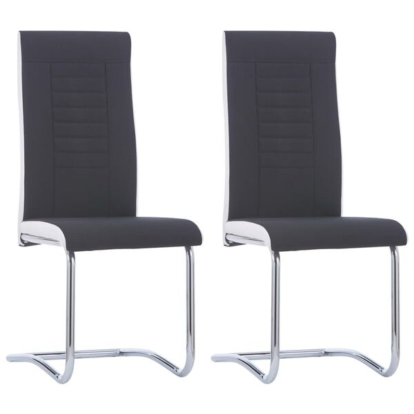 vidaXL Chaises &agrave; manger cantilever lot de 2 noir tissu