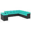 vidaXL Salon de jardin 11 pcs avec coussins noir r&eacute;sine tress&eacute;e