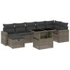 vidaXL Salon de jardin 8 pcs avec coussins gris r&eacute;sine tress&eacute;e