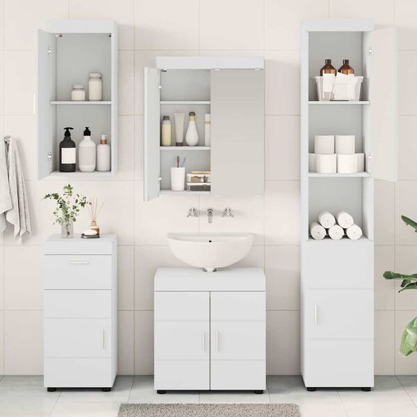vidaXL Ensemble de mobilier de salle de bain avec tiroir TULUM Blanc
