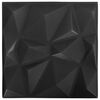 vidaXL Panneaux muraux 12 pcs Origami Noir 50 x 50 cm Mousse XPS