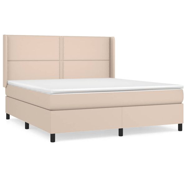 vidaXL Sommier &agrave; lattes de lit avec matelas Cappuccino 180x200 cm