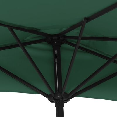 vidaXL Parasol de balcon avec mât en aluminium Vert 300x155 cm Demi