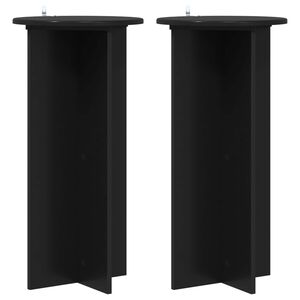vidaXL Support de Plante 2 pi&egrave;ces Noir 40 x 40 x 80 cm