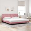 vidaXL Cadre de lit avec LED sans matelas rose 200x200 cm velours