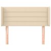 vidaXL T&ecirc;te de lit avec oreilles Cr&egrave;me 93x16x78/88 cm Tissu
