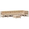 vidaXL Salon de jardin 7 pcs avec coussins Bois de pin massif