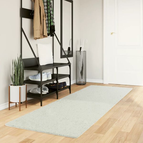 vidaXL Tapis OVIEDO &agrave; poils courts cr&egrave;me 80x250 cm