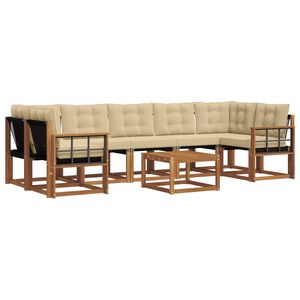 vidaXL Ensemble de canap&eacute;s d'ext&eacute;rieur 8 pc Naturel et Beige