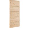 vidaXL Porte de Grange Naturel 100 x 208 cm Bois de pin massif
