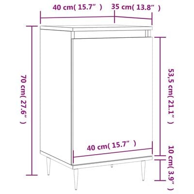 vidaXL Buffet gris béton 40x35x70 cm bois d'ingénierie