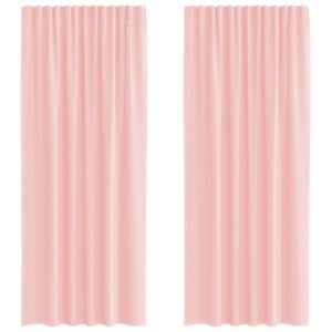 vidaXL Rideaux en voile avec passe-tringles 2 pcs rose