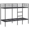 vidaXL Lit superpos&eacute; sans matelas noir 75x190 cm acier
