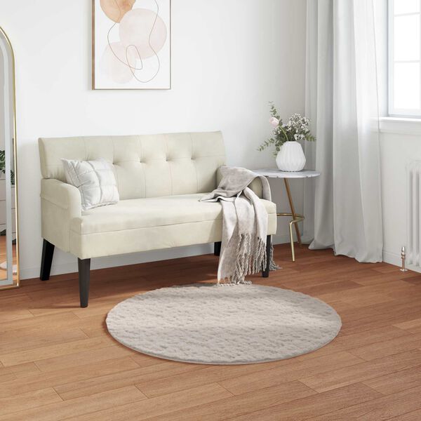 vidaXL Tapis en Fourrure Synth&eacute;tique de Lapin Olite Beige &Oslash; 120 cm