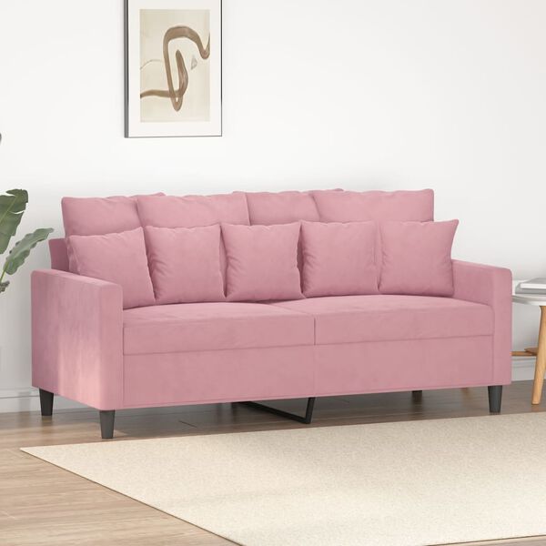 vidaXL Canap&eacute; &agrave; 2 places Rose 140 cm Velours