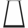 vidaXL Pieds de table &agrave; manger en V 2 pi&egrave;ces Noir 50x(72-73,3) cm Acier