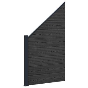 vidaXL Panneau de cl&ocirc;ture WPC et Aluminium Noir
