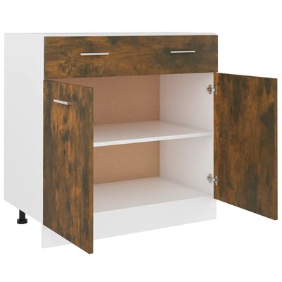 vidaXL Armoire de plancher à tiroir Chêne fumé 80x46x81,5 cm