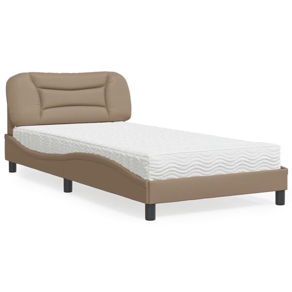 vidaXL Lit avec matelas Hvar cappuccino 100x200 cm similicuir