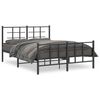 vidaXL Cadre de lit m&eacute;tal sans matelas avec pied de lit noir 140x190cm