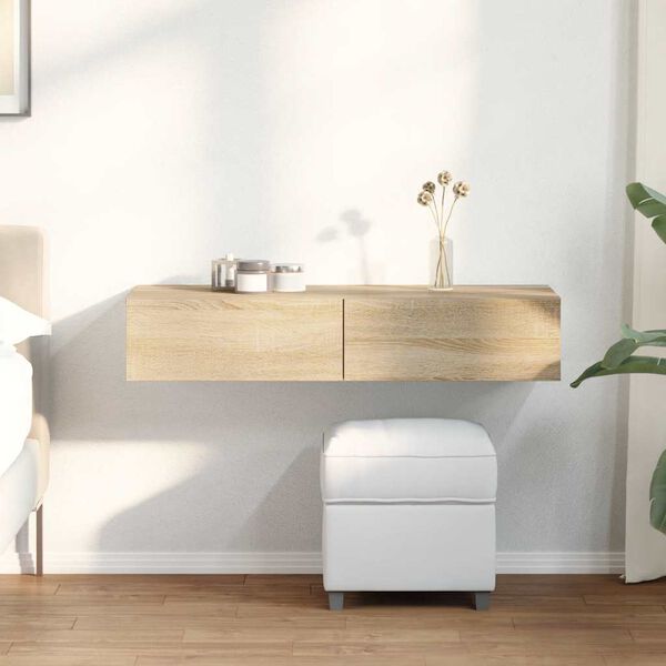 vidaXL &Eacute;tag&egrave;re murale avec tiroirs ch&ecirc;ne sonoma bois d'ing&eacute;nierie