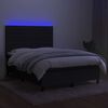 vidaXL Sommier &agrave; lattes de lit et matelas et LED Noir 140x200 cm Tissu