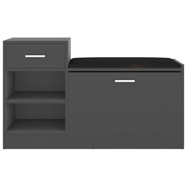 vidaXL Banc à chaussures Gris 94,5x31x57 cm Aggloméré