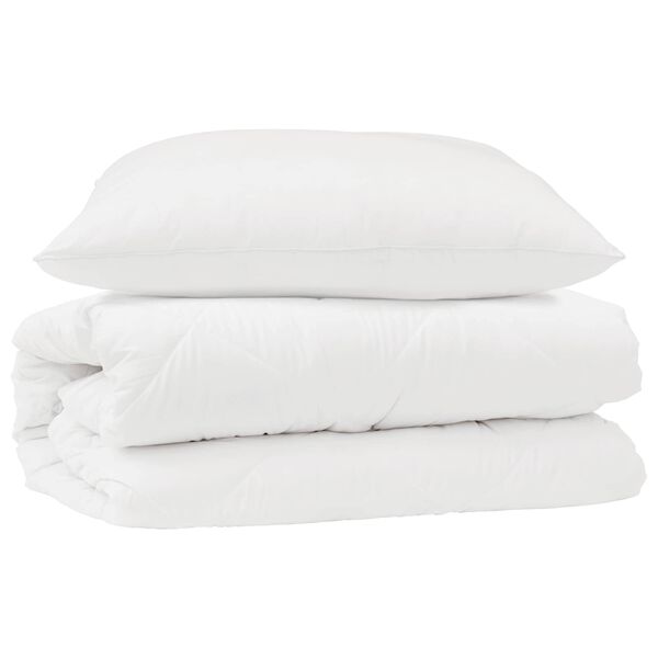 vidaXL Ensemble de Duvet avec oreiller 2 pcs Blanc Microfibre