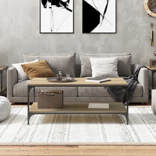 vidaXL Table basse Ch&ecirc;ne sonoma 100x50x40 cm Bois d'ing&eacute;nierie