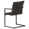 vidaXL Chaises à manger cantilever lot de 6 noir cuir véritable