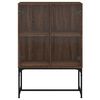 vidaXL Armoire lat&eacute;rale avec portes en verre ch&ecirc;ne marron 69x37x100 cm