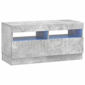 vidaXL Meuble TV LED Gris b&eacute;ton Bois d'ing&eacute;nierie