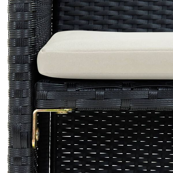 vidaXL Canap&eacute; de jardin &agrave; 2 places avec coussins Noir R&eacute;sine tress&eacute;e