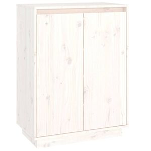 vidaXL Armoire &agrave; chaussures Blanc 60x35x80 cm Bois de pin massif