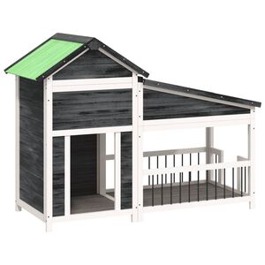 vidaXL Chenil gris 143x60,5x109 cm bois de pin solide
