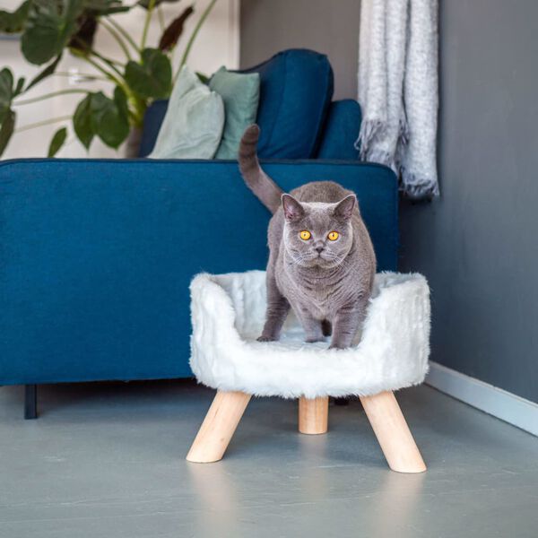 DISTRICT70 Lit en peluche pour chats NORDIC Meringue