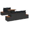 vidaXL Ensemble de canap&eacute; de jardin 6 pc Noir 100 x 55 x 73 cm