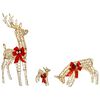 vidaXL D&eacute;coration de No&euml;l famille de rennes 3 pc 200 LED Blanc chaud