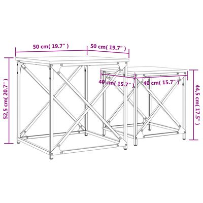 vidaXL Tables basses gigognes 2 pcs sonoma gris bois d'ingénierie