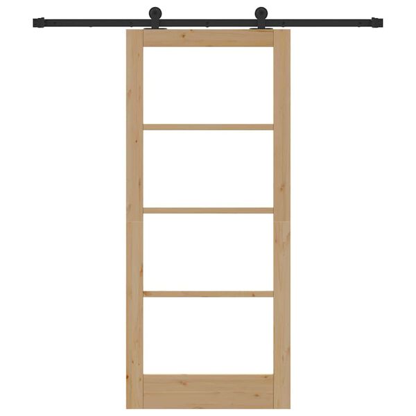 vidaXL Porte coulissante ORKDAL Naturel et Noir 86 x 198,5 cm