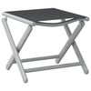 vidaXL Repose-pied pliable noir et argent&eacute; textil&egrave;ne et aluminium