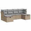 vidaXL Salon de jardin avec coussins 6 pcs beige r&eacute;sine tress&eacute;e