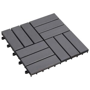 vidaXL Carreau de terrasse 20 pc Gris 30 x 30 cm Bois d'acacia
