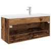 vidaXL Meuble lavabo avec bassin et robinet intégrés vieux bois