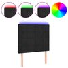 vidaXL T&ecirc;te de lit &agrave; LED Noir 80x5x118/128 cm Velours