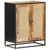 vidaXL Buffet 60x35x75 cm Bois de manguier brut et canne naturelle