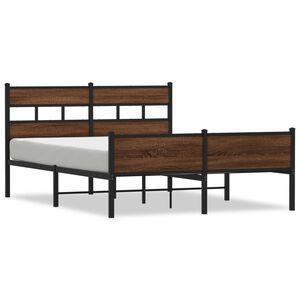 vidaXL Cadre de lit sans matelas ch&ecirc;ne marron 150x200 cm